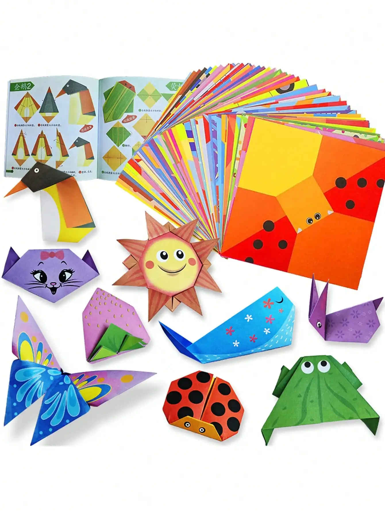 30/96 DIY Children Craft Art Cartoon Animal Origami Paper Montessori Toys Kids Craft  Educational Toy Supplies Beginners Kids Bo