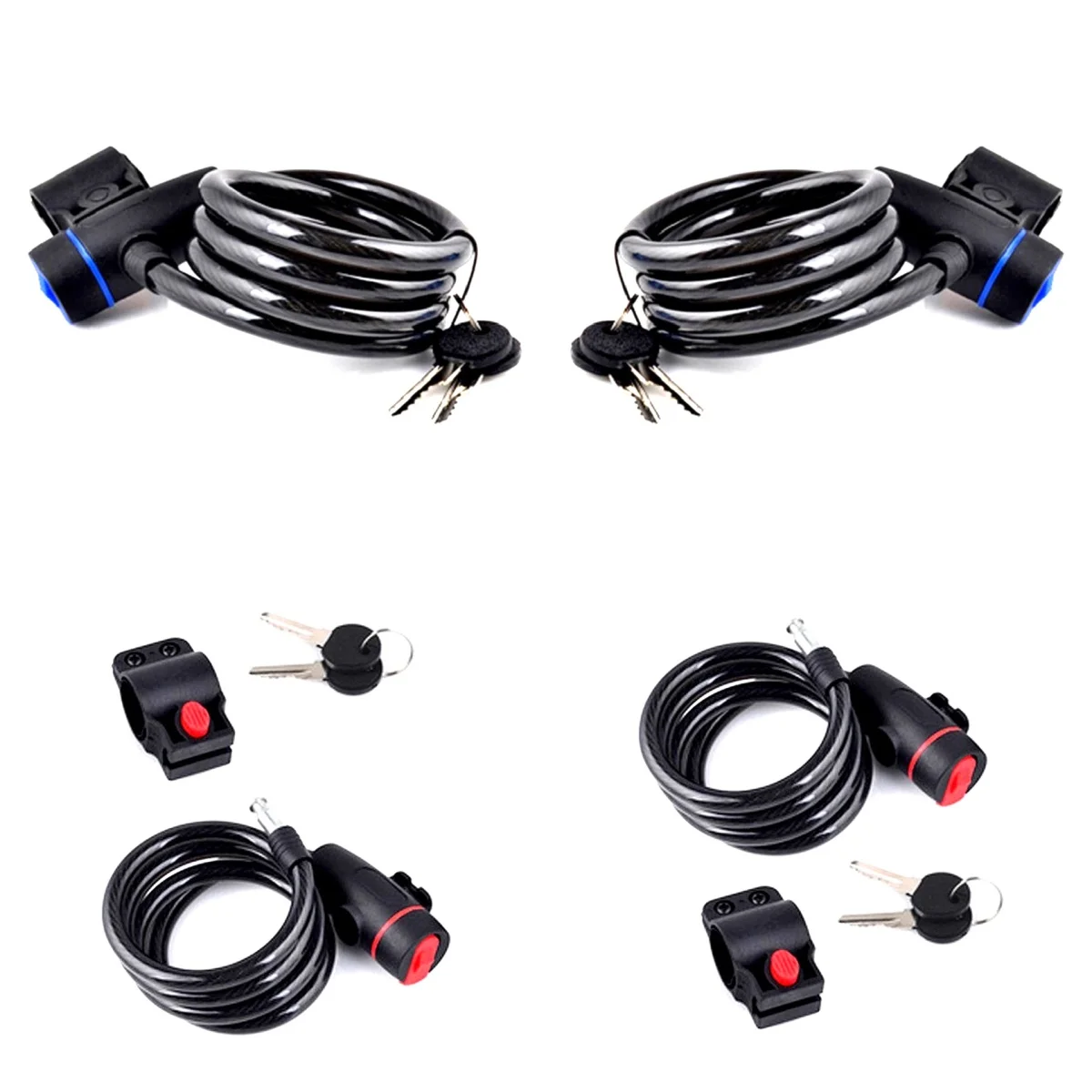 

Bicycle Bike Lock Anti-theft Mtb Road Bike Steel Wire Chain Lock Motorcycle Helmet Folding Bike Electric Scooter Safety Padlock