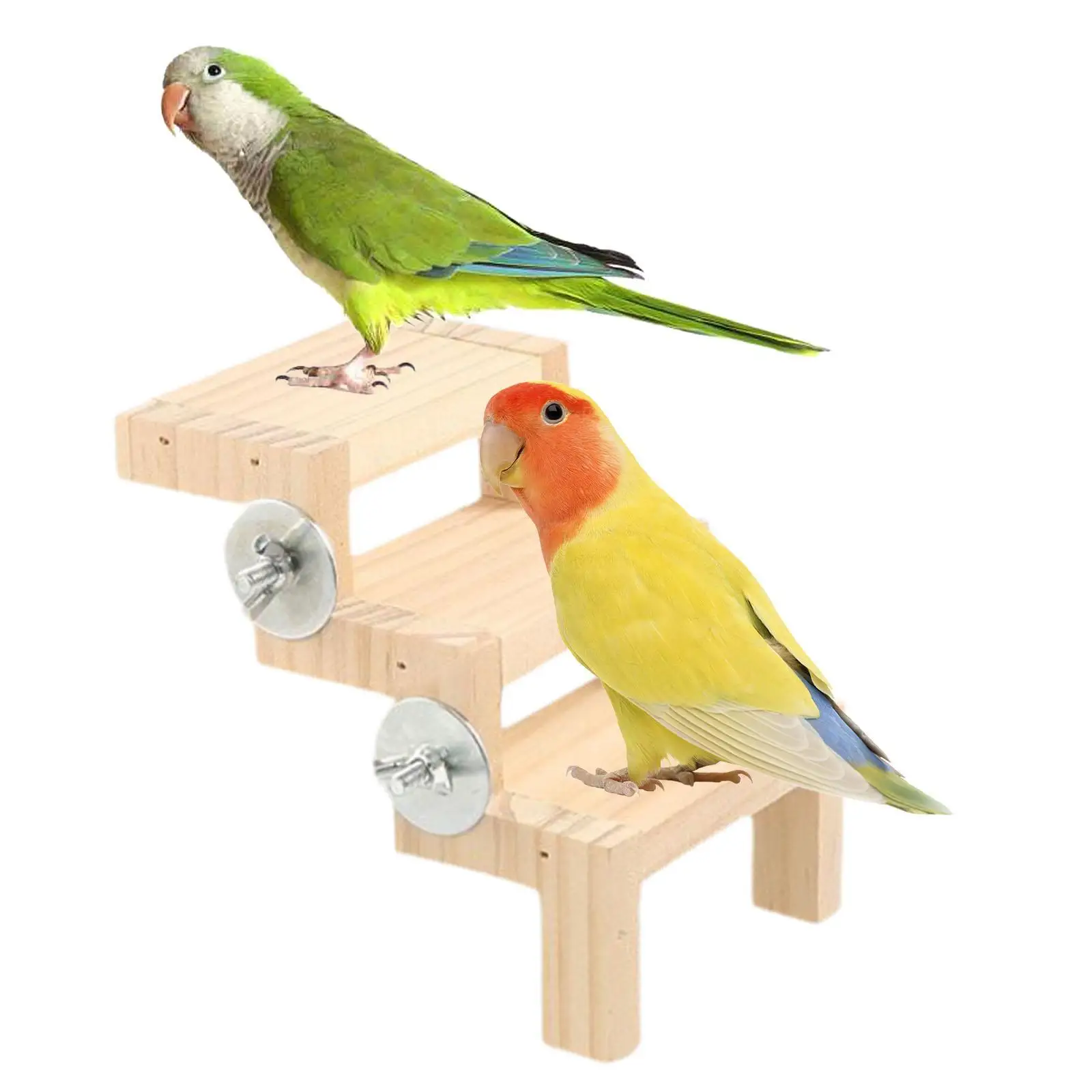 Bird Cage Wooden Climbing Ladder Interactive Parrot Play Toy Perch Stand Activity Center for Budgies