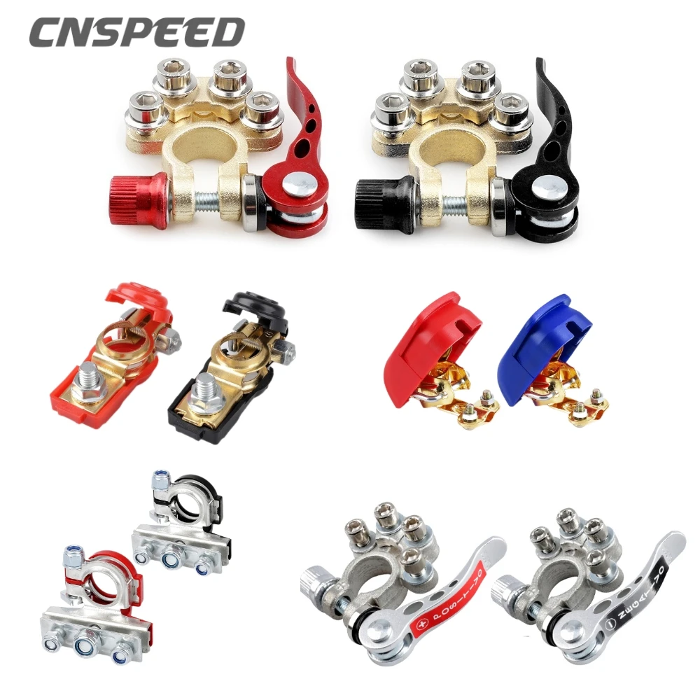 CNSPEED 2PCS Car Top Post Quick Release Battery Terminals 12V 24V Wire Cable Clamp Batteries Terminal Protector Connector