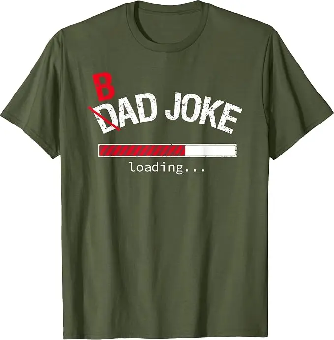 Lustiges T-Shirt mit dem Text „Bad Joke/Dad Joke Loading“ für Papa und Männer, Y2k Persönlichkeits-Mode, weiches Baumwoll-T-Shirt mit Spruch, Kurzarm-Oberteil – Detail 10