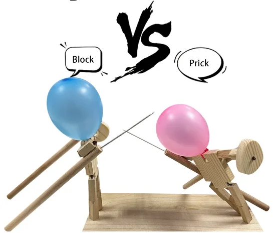 

Funny Balloon Double Wooden Fencing Puppet Children's Gift For Parent-Child Activities Fun Fast Paced Fighting Game