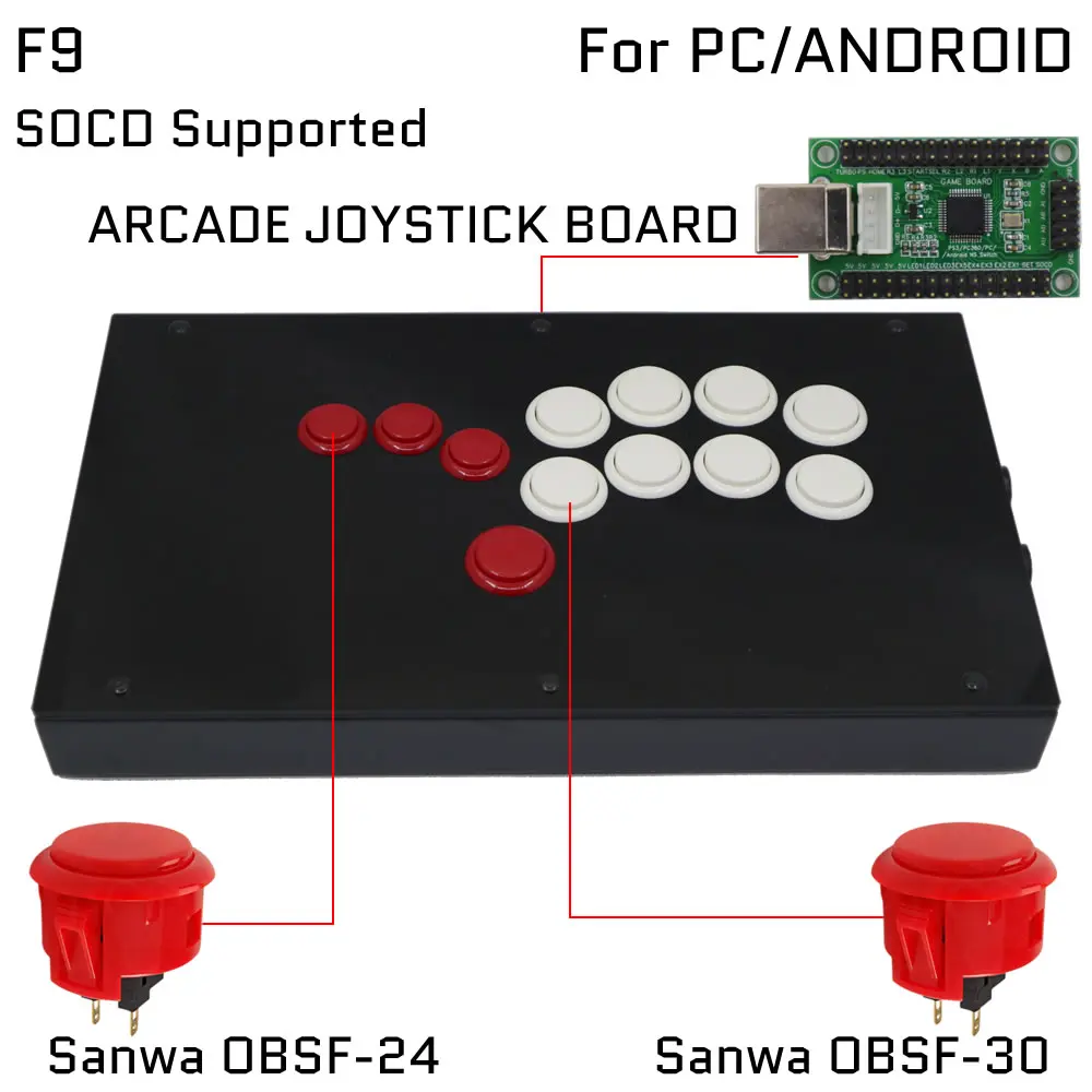 

All FightSticks Hitbox Shiokenstar Arcade Joystick Fight Stick Game Controller For PS4/PS3/PC Sanwa OBSF-24 30