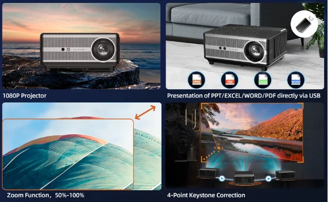 2025 New 4K Smart Projector Android 9 5G WIFI LED 8K Video Full HD 1080P Mini Home Theater Projector Proyector