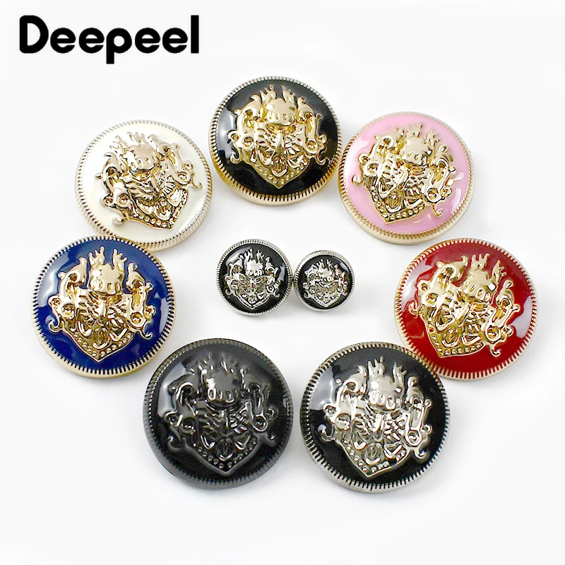 Deepeel-Bouton rond en métal rétro, boucles de chemise de manteau, boutons de décoration de veste de vêtements, accessoires de couture de bricolage, 10 pièces, 10-28mm