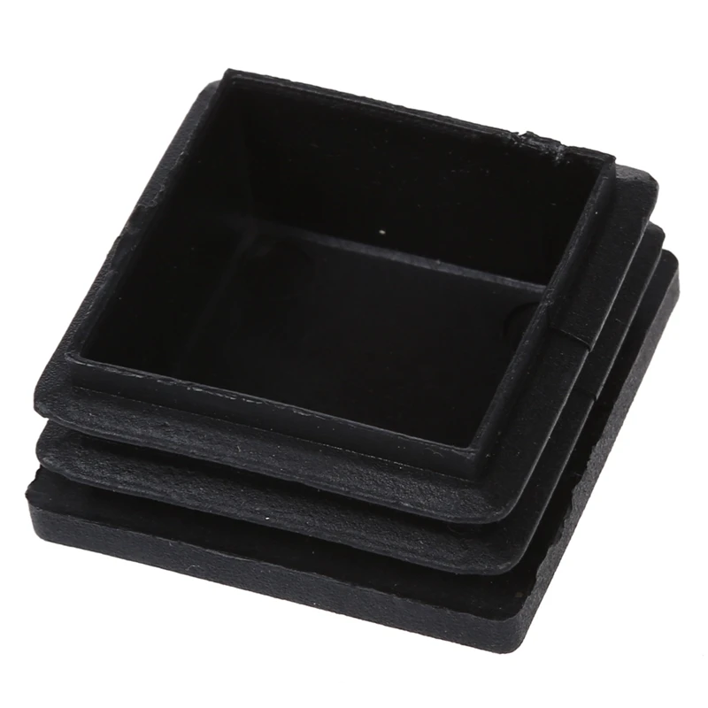 40Mm X 40Mm Plastic Square Tube Inserts End Blanking Caps Black 20 Pcs