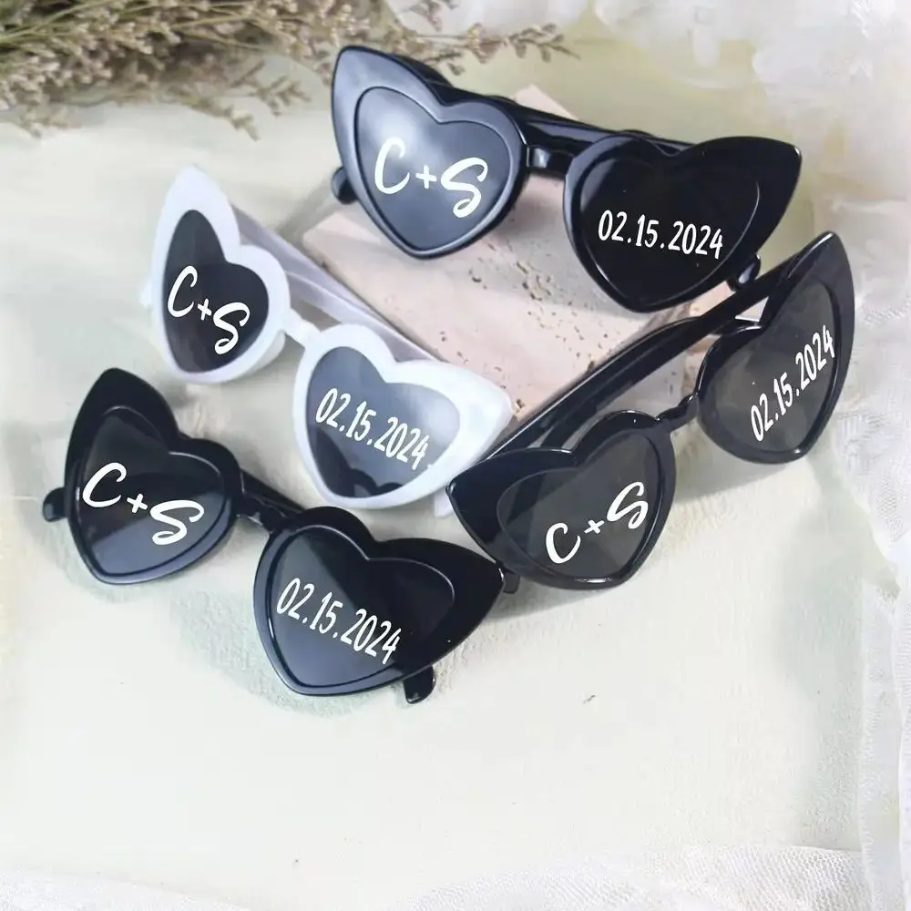 Custom heart shape Sunglasses,Funky glasses,Bridal Party Favors, Bachelorette Party,Bridesmaid gift