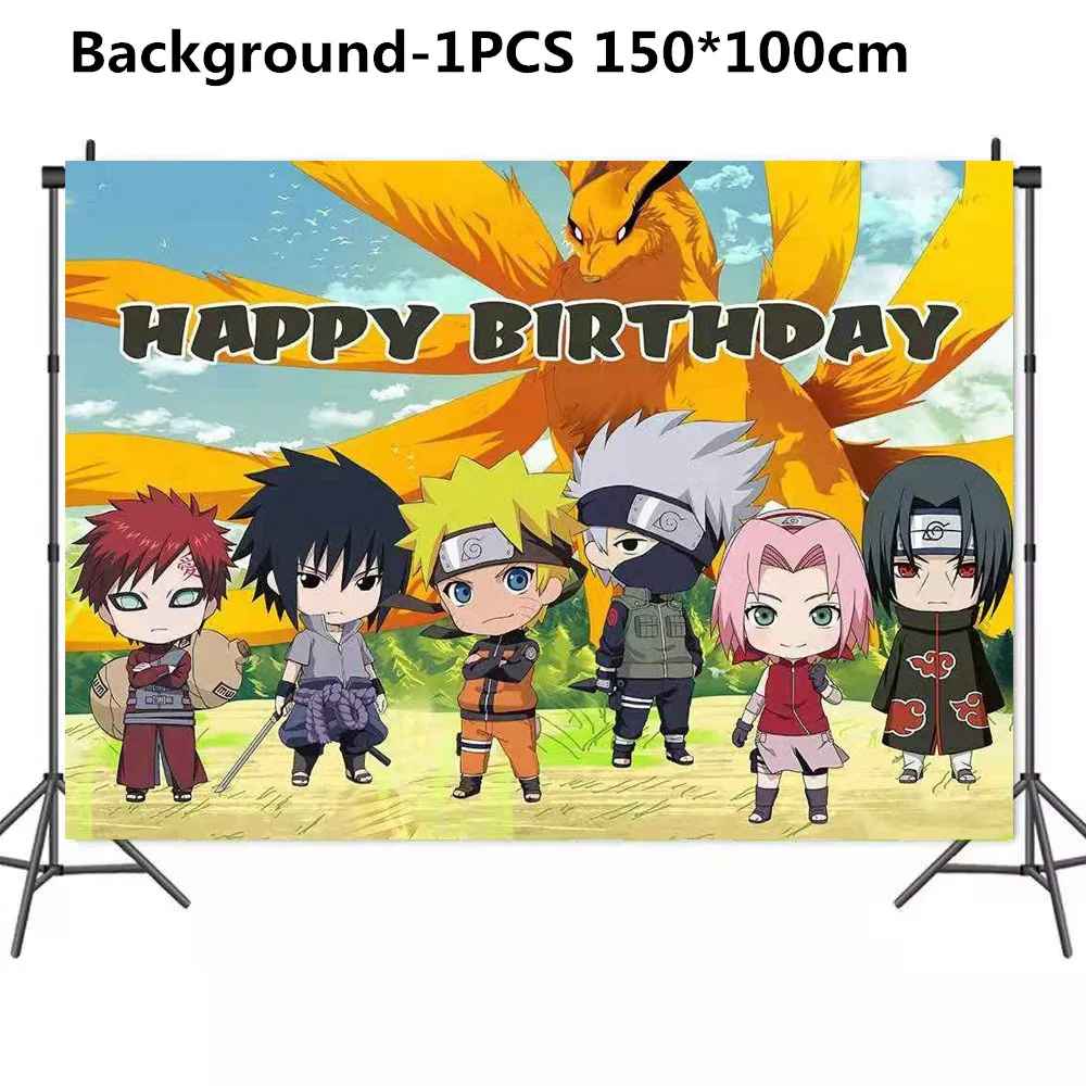 100*150Cm Anime Naruto Achtergrond Doek Kinderen Verjaardagsfeestje Decoratie Suppllie Achtergrondstudio Rekwisieten Feestartikelen