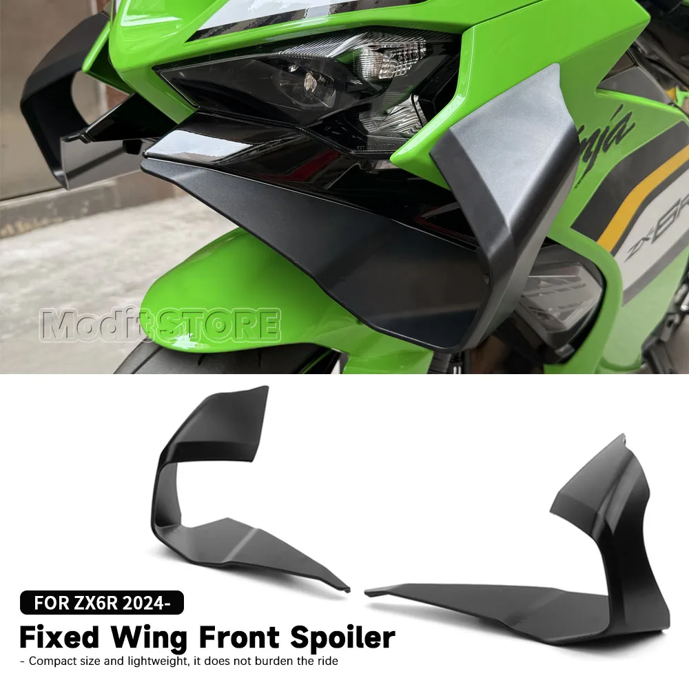 

Motorcycle Side Winglet ZX6R For Kawasaki zx6r ZX-6R 2024 2025 2026 Front Spoiler Wing Fairing Fixed Lower lip Wing Aerodynamic