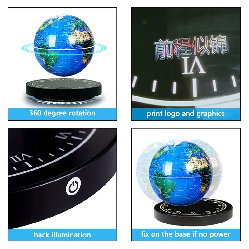 14Cm 6 interactive world map globe interactive game maglev floating geography educational globe