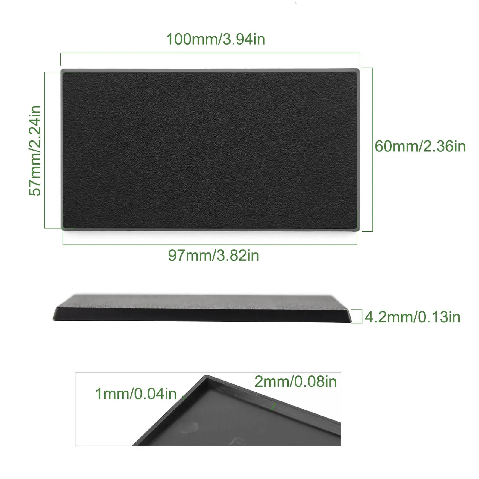 Evemodel Rectangle Bases Model Bases Plastic Black for Miniatures Wargames