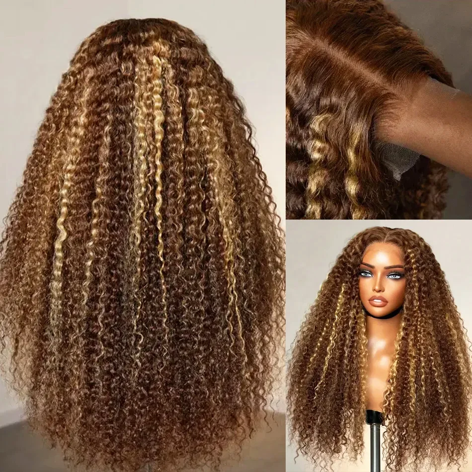 13x4 13x6 parrucche frontali in pizzo onda d'acqua profonda capelli umani evidenziare ombre ricci 100% brasiliani per le donne a buon mercato in vendita liquidazione