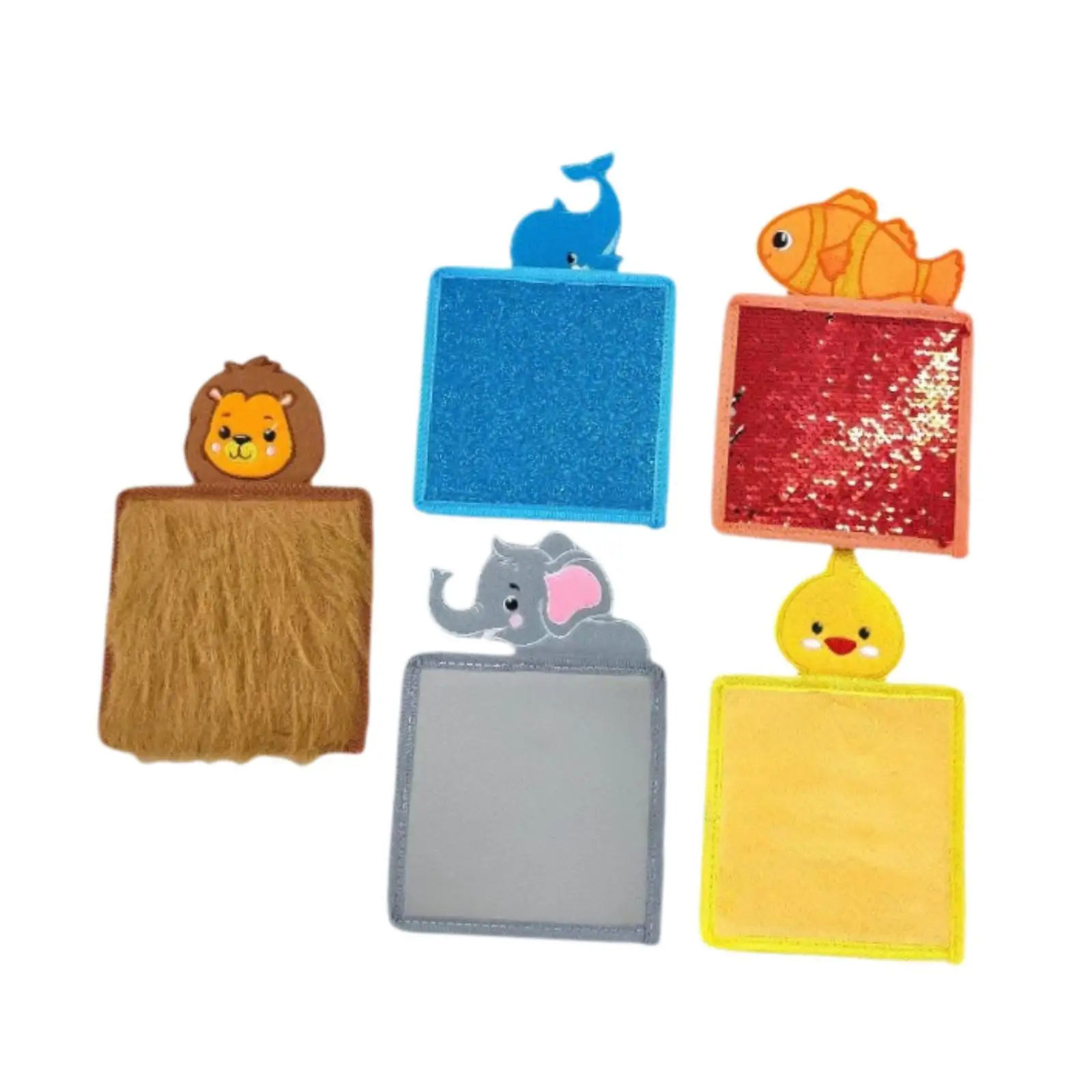 5x Sensory Mats Sensory Pads Tactile Sensory Toys Textured Animal Sensory Panel Educational for Children Activity Exploration