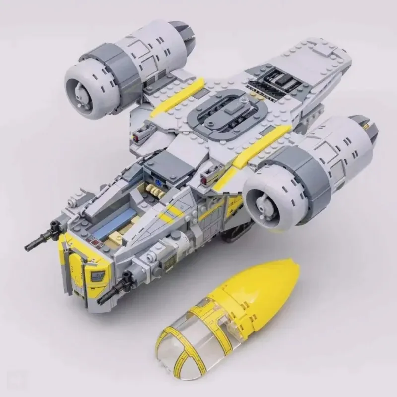 930-teiliges Neues Interstellares Bausatzmodell Razor Crest Transportschiff Bausteine Auf Lager Spielzeug Weihnachtsgeschenke für Erwachsene – Detail 6