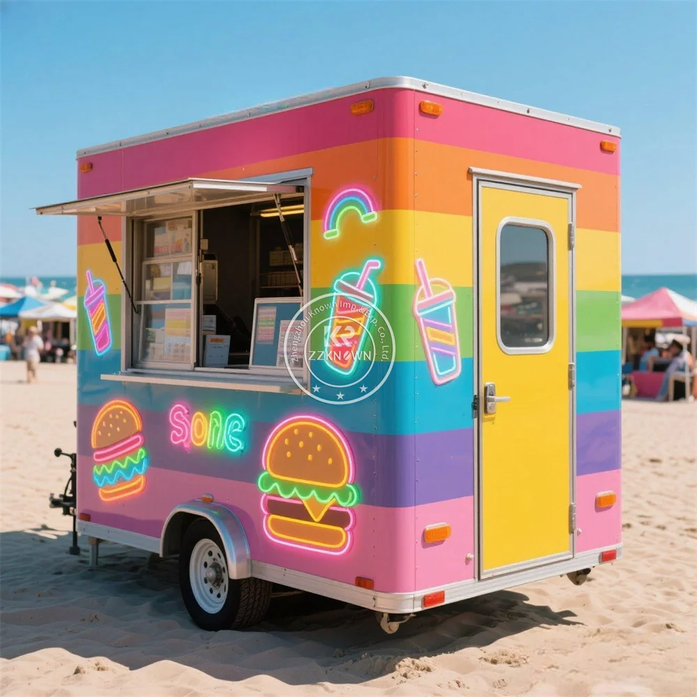 Concessione Rimorchio per catering Carrello per camion per alimenti Carrello per gelato mobile per snack da strada Rimorchio per fast food da strada per caffè in vendita