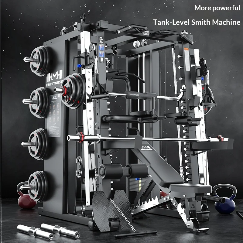 Commercial Metal Foldable Gantry Smith Machine Comprehensive Training Equipment Home Multifunctional Squat Rack Combination