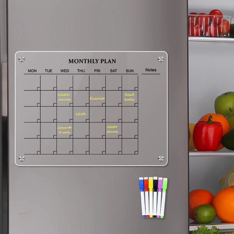 Calendar For Fridge Monthly Weekly Planner Calendar Table Dry Erase Whiteboard Message Board School White Board With Pen