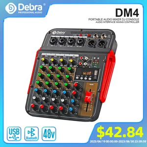 Debra Audio-DJ Mixer with USB for recording, sound mixing console, 6 channels, 48V Phantom, Bluetooth, DM4 12 Main Sales Controller DJ - №10