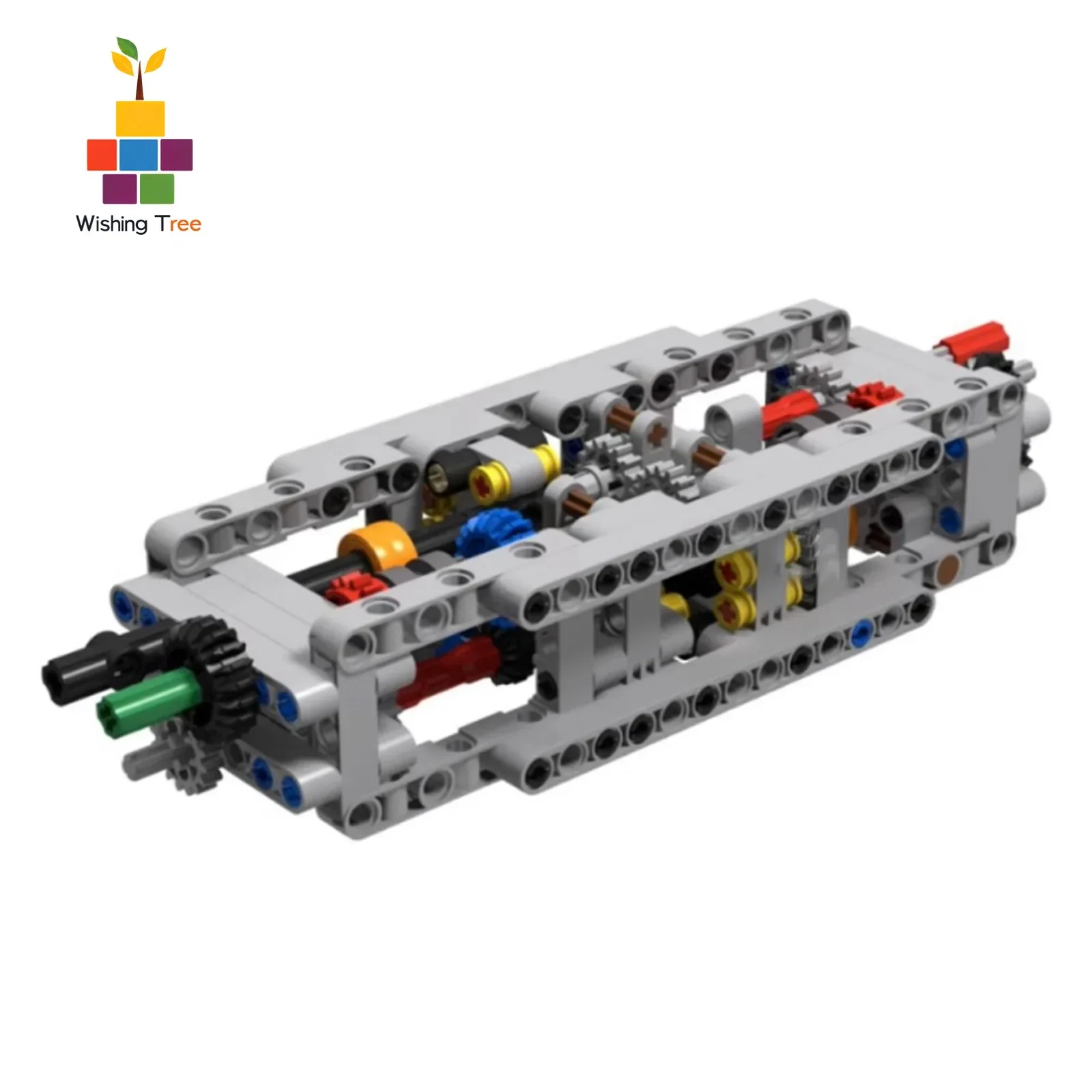 8-Gang-Getriebe mit L-Motor und AA/AAA-Batteriekasten für Legoeds-kompatible Bausteine, technische Teile