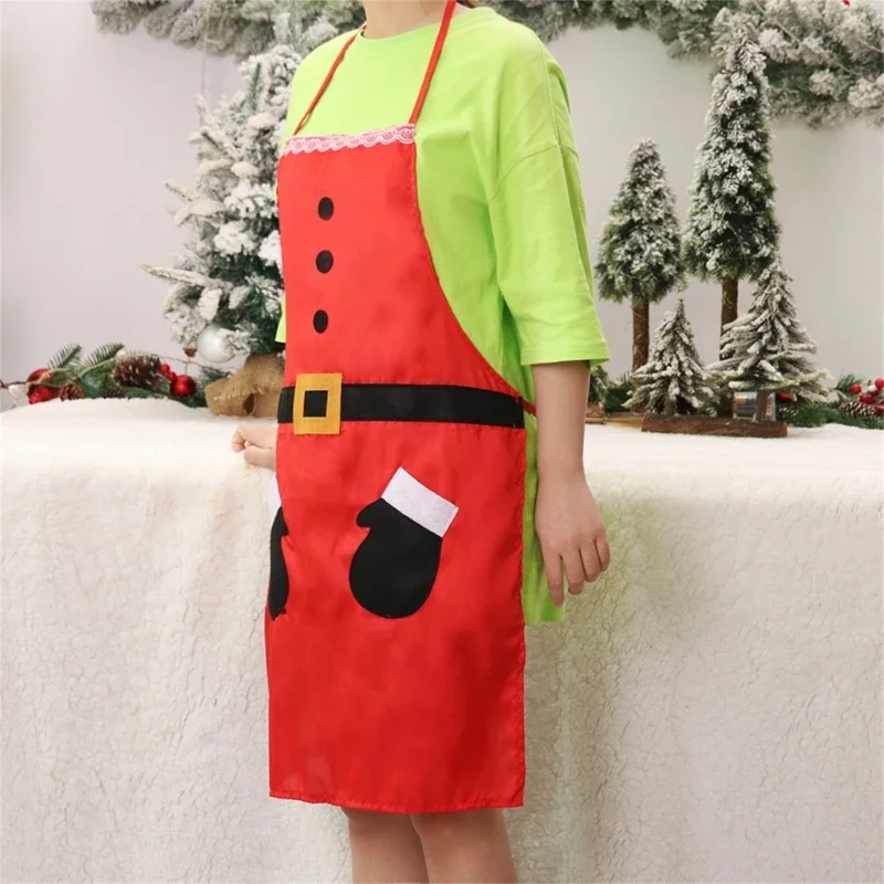 Adults Funny Christmas Apron Cartoon Snowman Pattern Festival Party Baking Cooking Clothes for Women Men Gifts