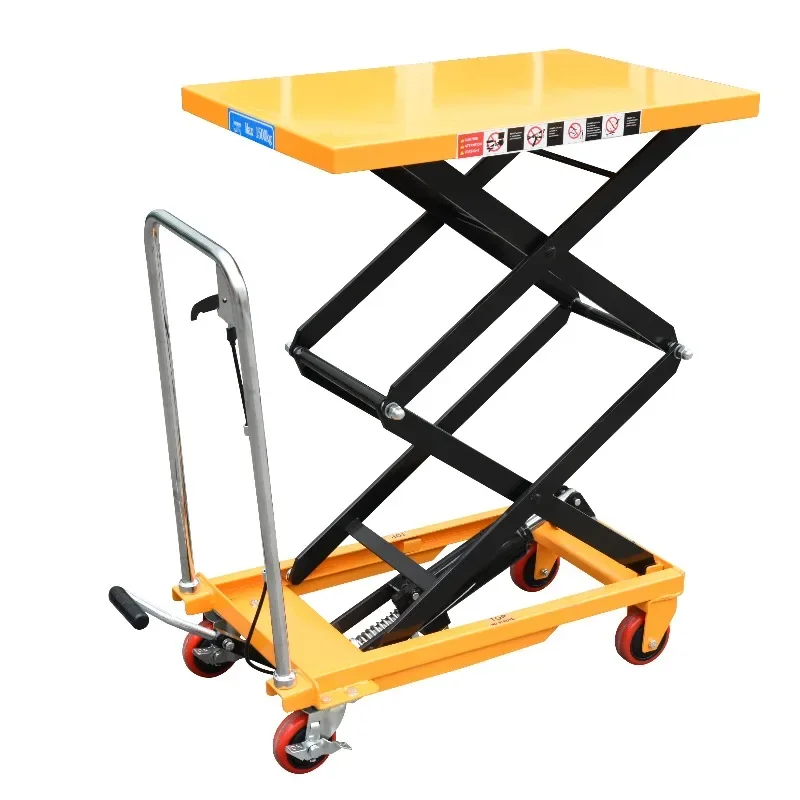 

Manual Foot Hydraulic Lift Table, Scissor Type Small Lifting Platform for Warehouse Loading and Moving