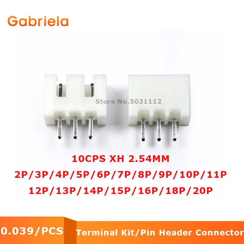 

10PCS XH2.54 2.54MM straight socket 2P3P4P5P6P7P8P9P10P11P12-20P connector Pitch Terminal Kit/ Housing/Pin Header JST Connector