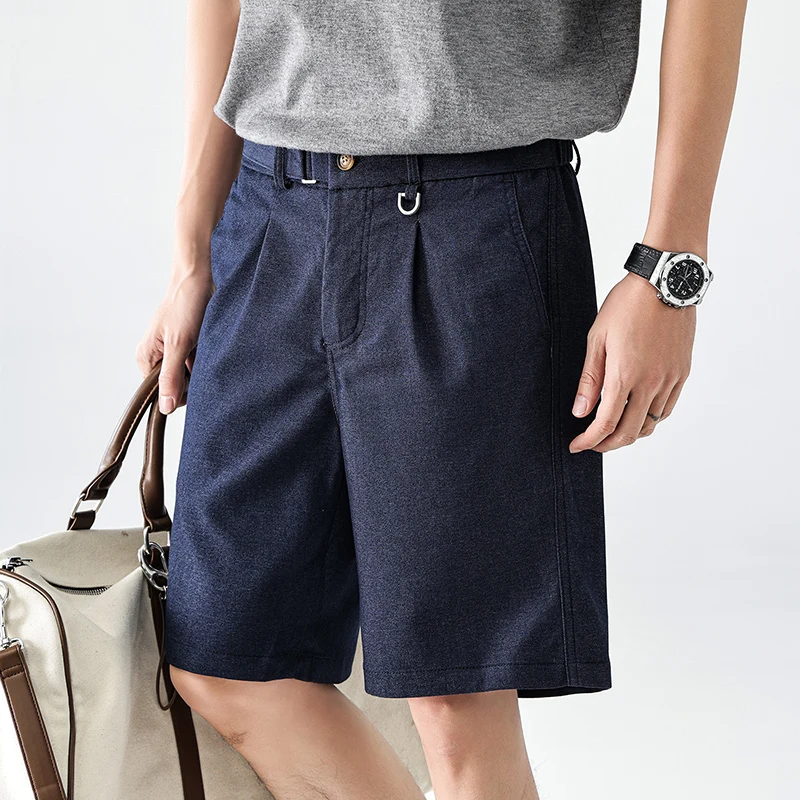 

Summer Breathable Shorts Men's Elastic Waist Straight Loose Casual Lightweight Fashion Casual Commute Shorts Pants