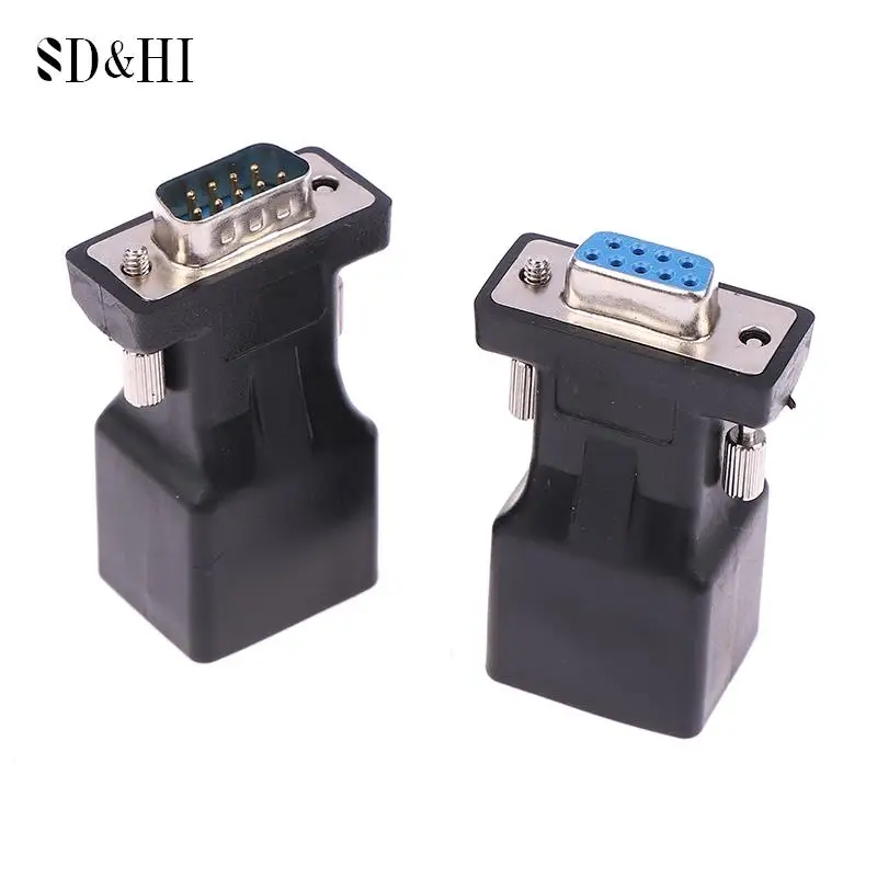 

1Pcs DB9 RS232 Male/Female To RJ45 Female Adapter COM Port To LAN Ethernet Port Converter Accessories