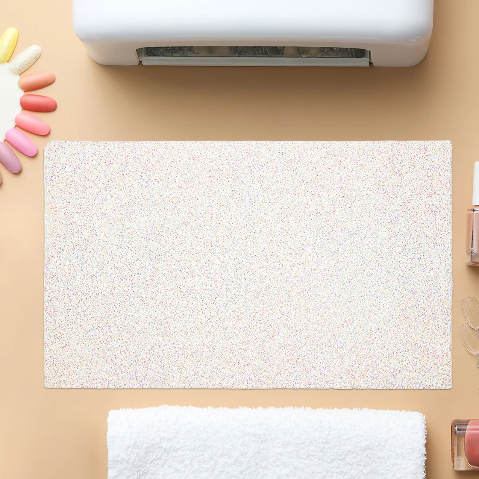 

Rhinestone Table Mat Nail Art Table Cover Shiny Diamond Design For Nail Salon Diy Manicure Supplies Cushion Pink