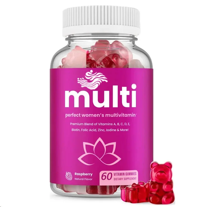 

Women's Multivitamin Gummies Vitamin A, B, C, D, E, Biotin, Folic Acid Support Bone, Heart, and Immune Supplements 60 Gummies