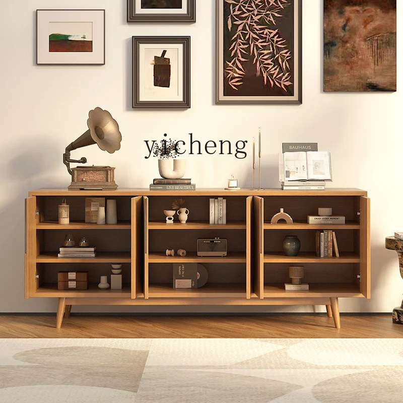 

ZZ solid wood dining side cabinet, integrated storage against the wall in the living room, simple and modern entrance