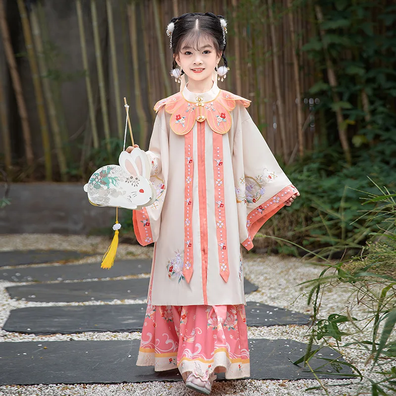 

Ancient Girl's Ming Hanfu Dress Autumn New Embroidery Chinese Style Traditional Cosplay Skirt Suit Dresses Costume Clothes