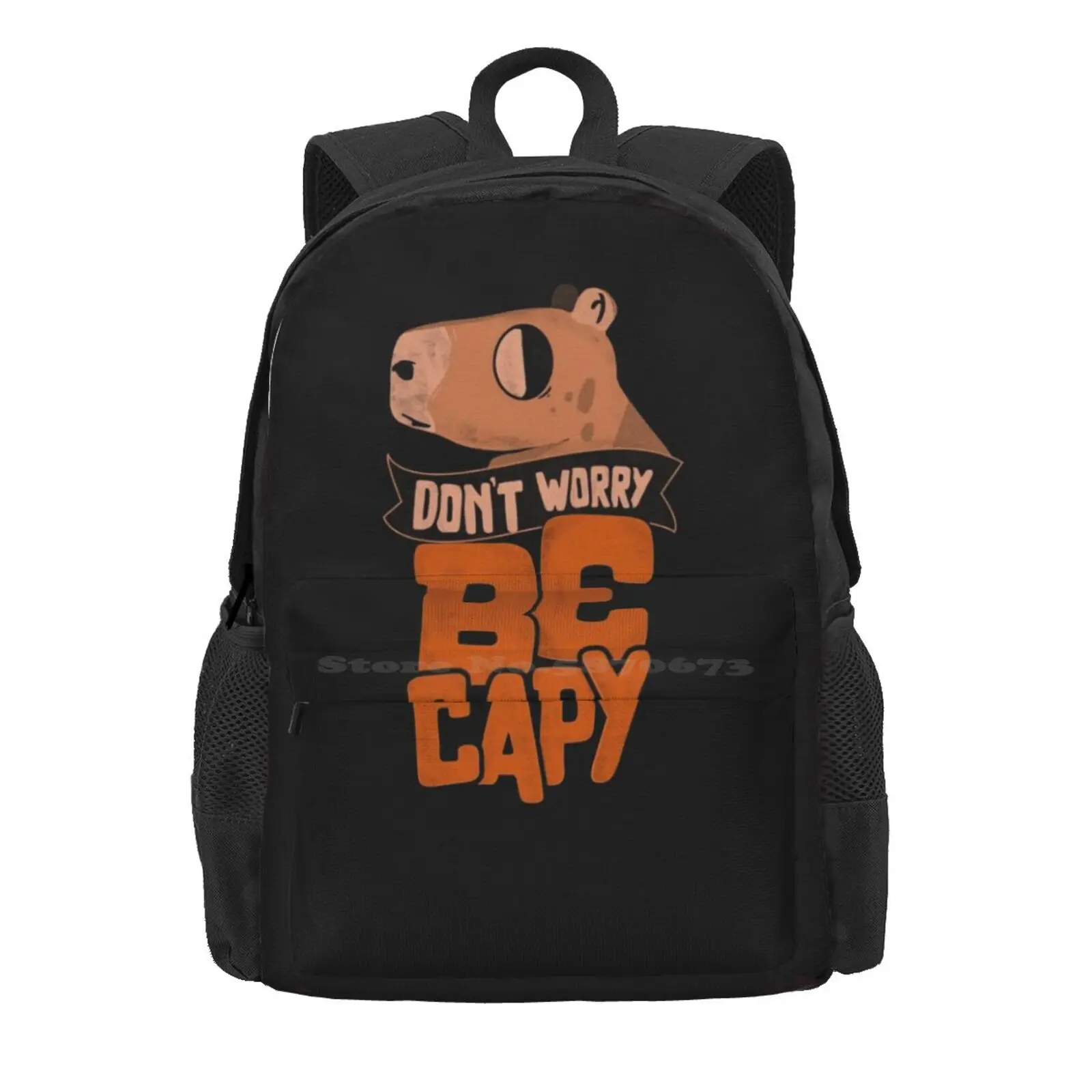 Dont Worry, Be Capy! Hot Sale Schoolbag Backpack Fashion Bags Capybaralove Capybarafriends Capybaracuties Cute Funny Caps