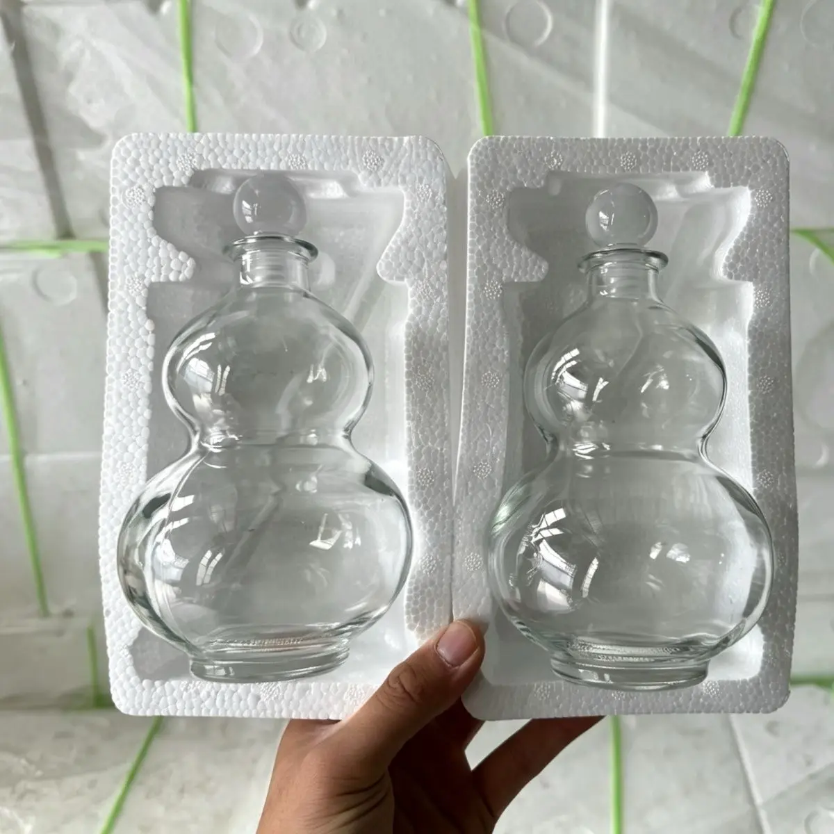

2-Pack New Glass Wine Bottles for Soaking Liquor, Half-Pound Glass Bottles