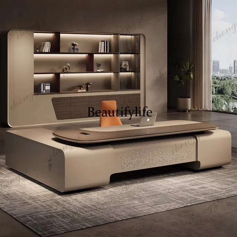 D80 Multi functional creativity boss Computer desk High end elegant luxury design office table escritorios de computadora furnit