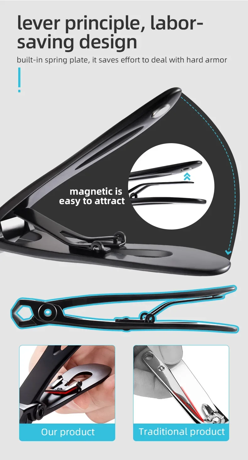 1 Stück Edelstahl-Nagelknipser, Nagelschere für dicke, harte Zehen- und Fingernägel, Maniküre- und Pediküre-Werkzeug – Detail 6