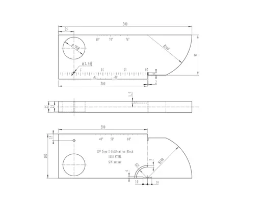 

AWS Standard metric/imperial IIW type 1 calibration block for ultrasonic flaw inspection