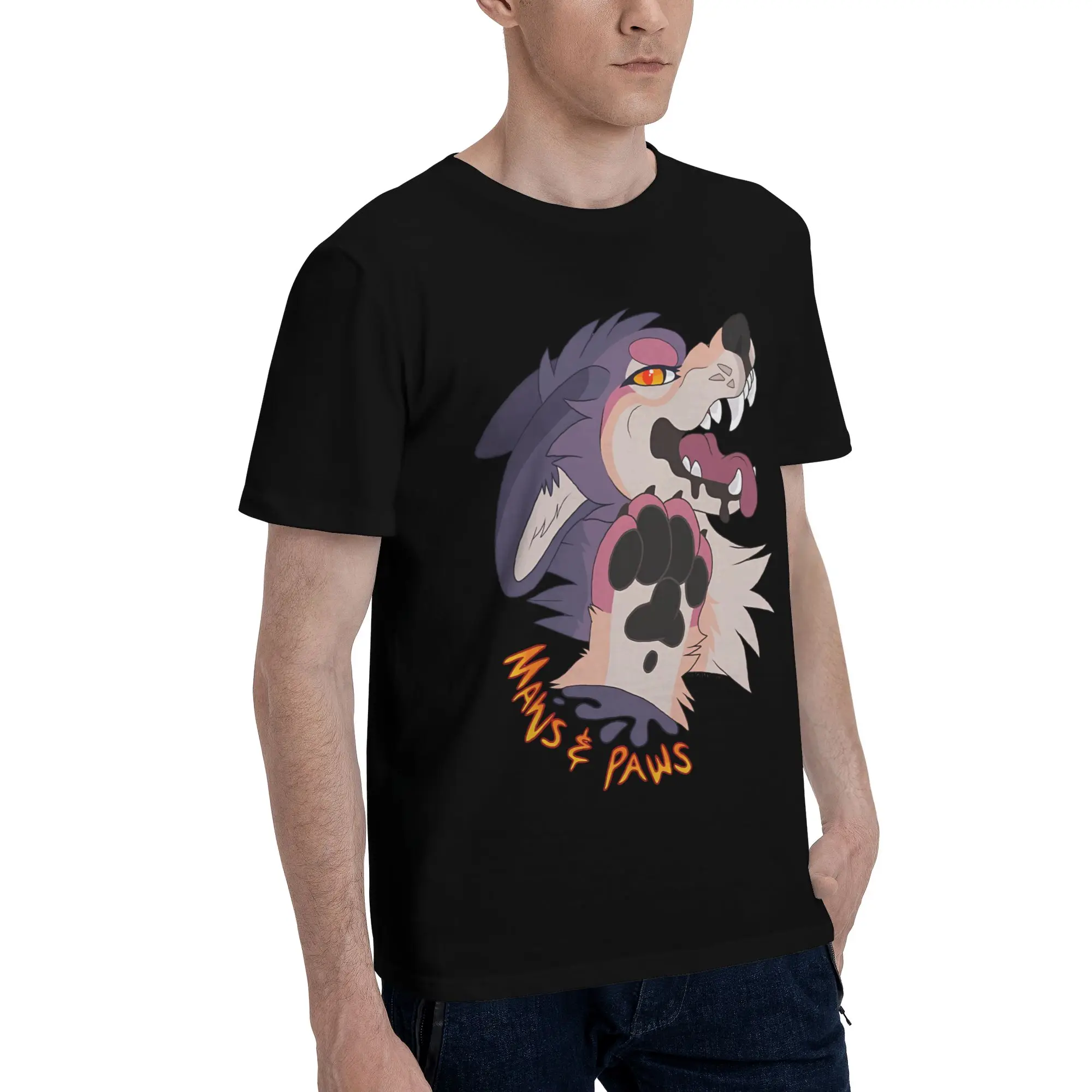 Maws And Paws Novelty 100% Cotton T-Shirt Furry Tees Tops For Men