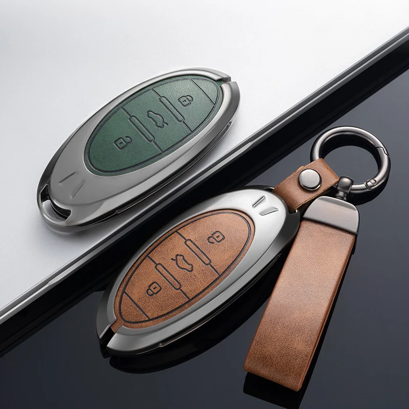 

Zinc Alloy+Leather Key Case for 2021 FAW Bestune T77 Key Case T77pro New B70 Buckle T55 Bestune T33 Car Shell Bestune T99 Bag