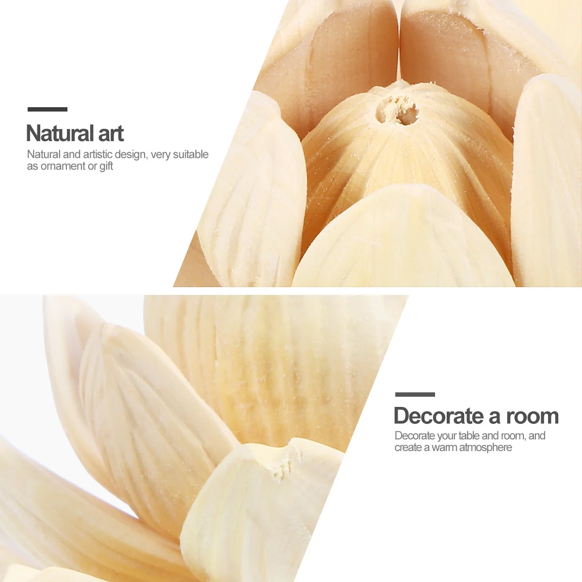 

Wood Lotus Ornament Elegant Lotus Decor Durable Desktop Adornment Home Decoration Photography Prop Gift Idea Desktop Adornment