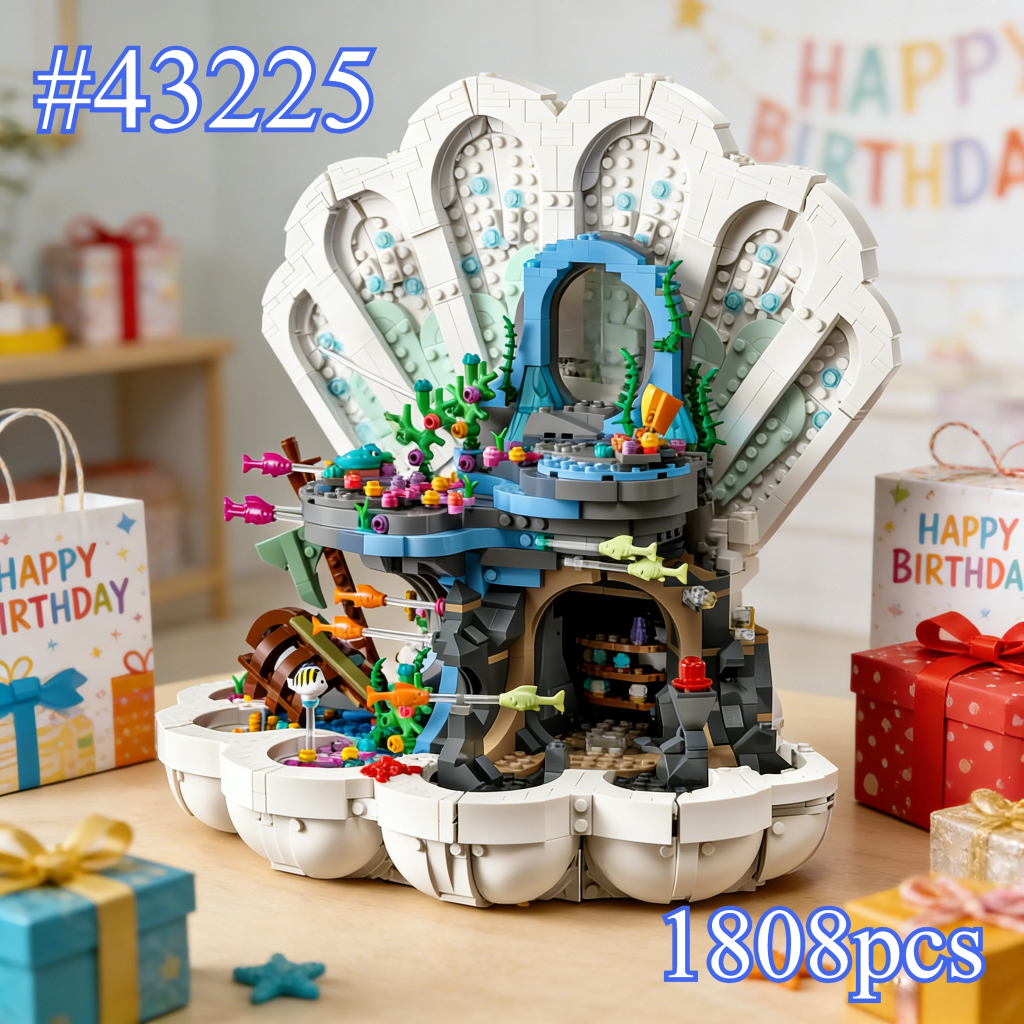 

Набор строительных блоков «Ракушка с сокровищами внутри» 43225, 1808 деталей, совместим с элементами Lego, идеально подходит для подарков на день рождения.