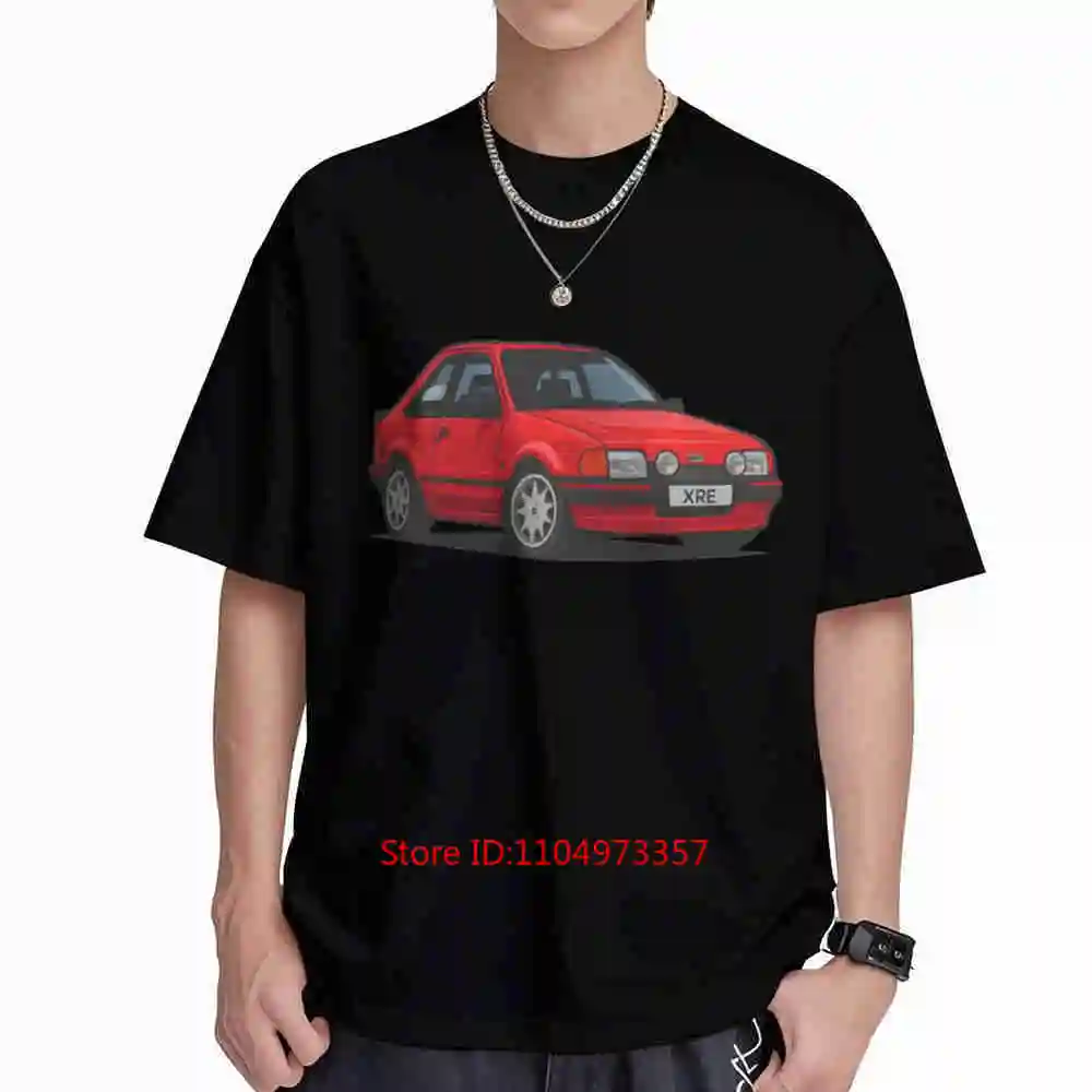 Escort XR3I Caricature Classic Car Petrolhead Short Sleeve Tee 100% Cotton T-Shirt