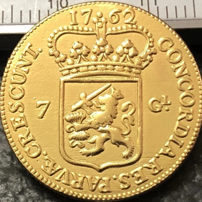 1762 Dutch Republic (Gelderland) 7 Gulden Gold Copy Coin