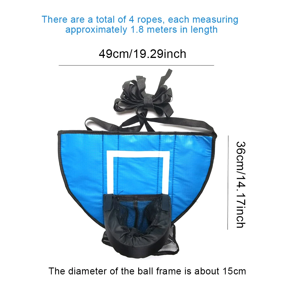 Trampoline basketbalringset met pomp en minibal Eenvoudig te monteren Trampoline-accessoire voor trampoline en alle leeftijden