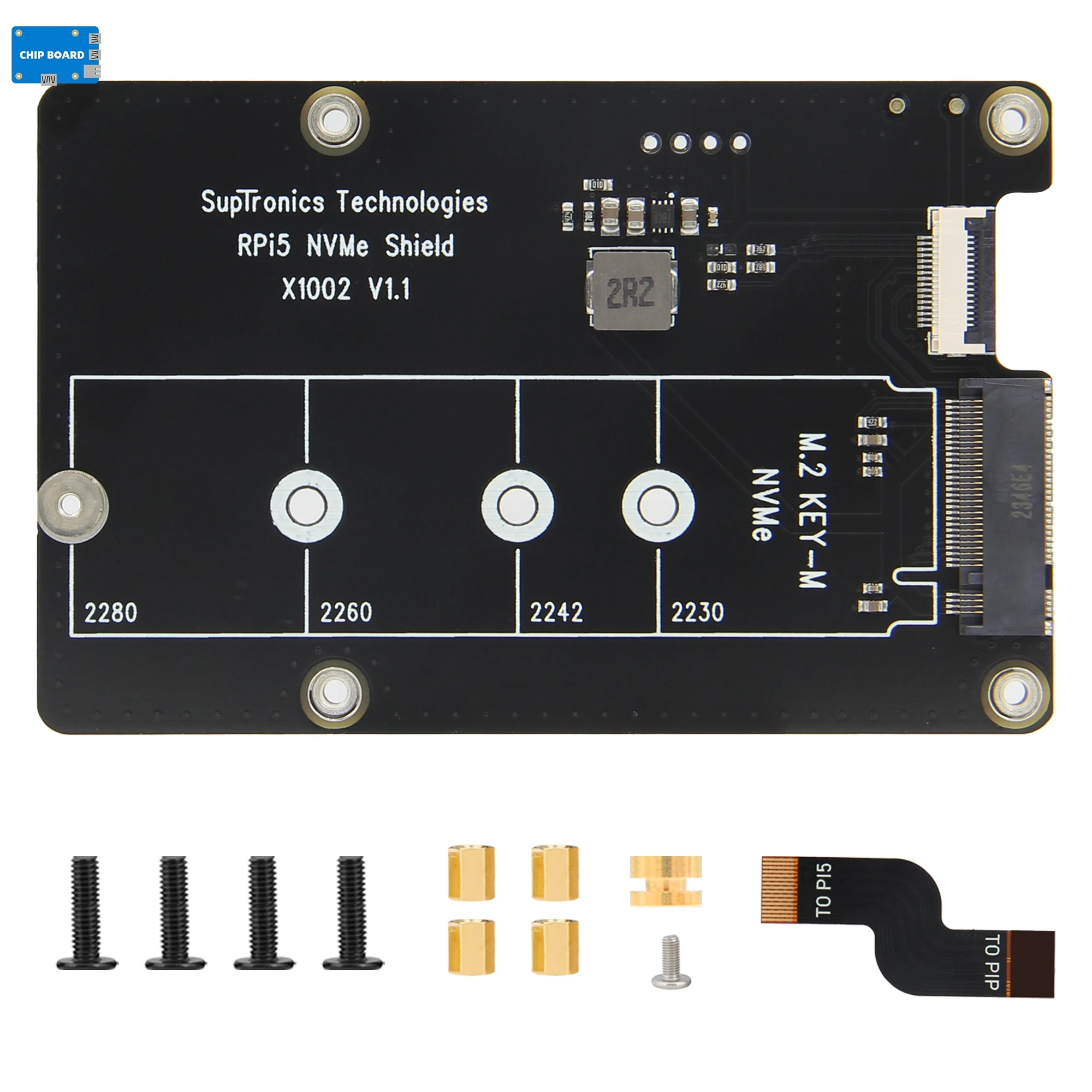 Geekworm X1002 M.2 NVMe SSD Board for Raspberry Pi 5 | PCIe Adapter