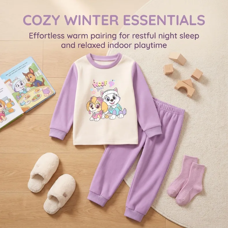2026 Herbst Winter Mädchen und Jungen Verdickte Warme Langarm-Hauskleidungssets Kinder Weiche Bequeme Schlafanzüge Kinder-Pyjama-Set Neu – Detail 13