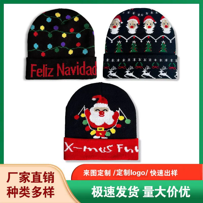 Creative Christmas Hat Snowman Winter Warm Color Knitted Cap Christmas Gift For New Year Xmas Beanie Caps Warmer Bonnet Casual