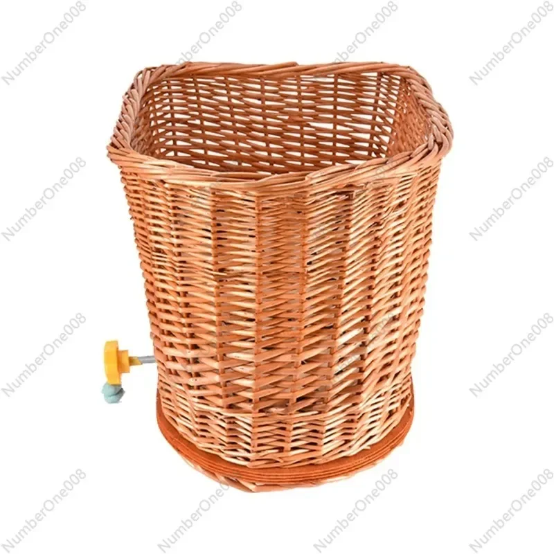 Cat Dog Bicycle Front Handlebars Basket Pets Seat Wicker Woven Bike Basket Small Pet Carrier Cycling Accessories Shopping Basket