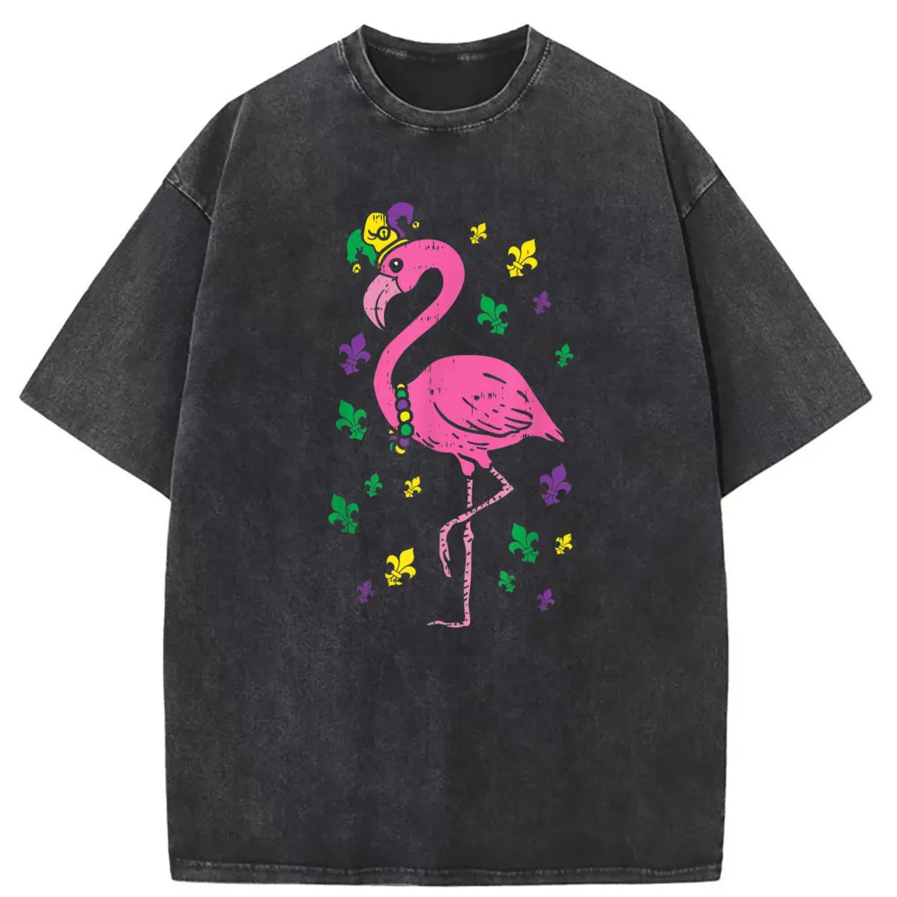 Jester Pink Flamingo Bird Animal Printed Man T-shirts Classic Women's Sweatshirts Long Sleeve Tshirts Men Family Sportswears