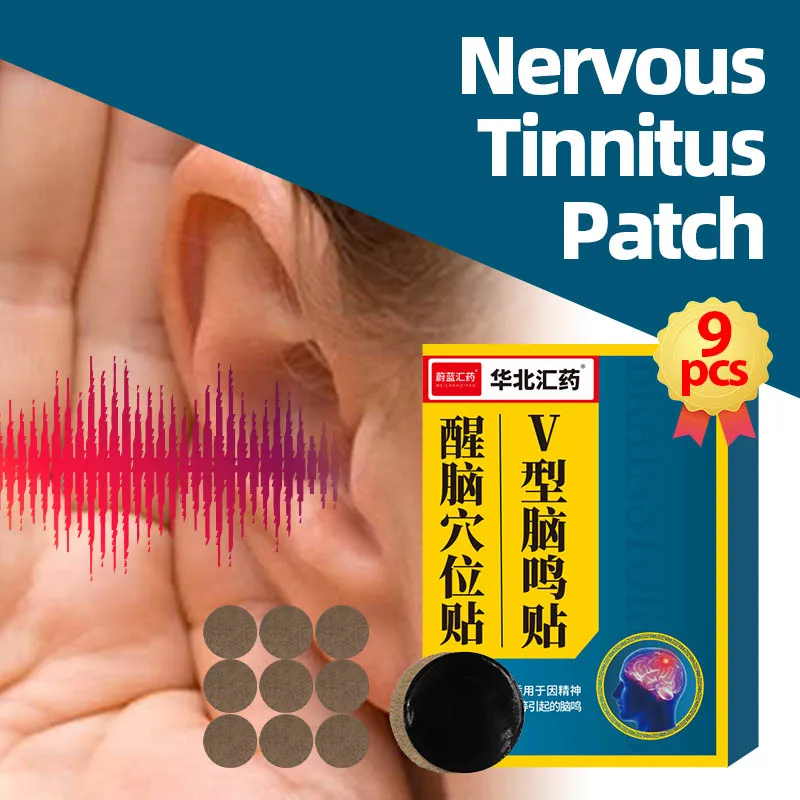 

Nervous Tinnitus Treatment Patch Headache Relief Ear Ringing Buzzing Hearing Loss Brain Nerve Relax Medical Medicine Plaster